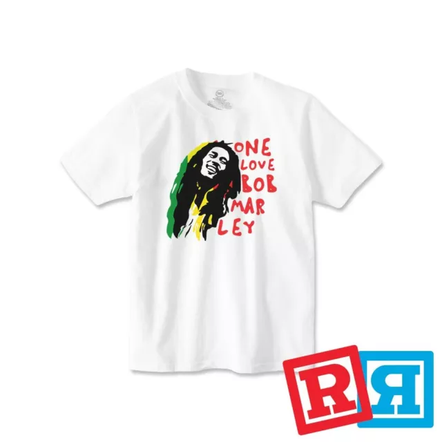 Bob Marley Boys T-Shirt Cotton Crew Top Toddler White Short Sleeve