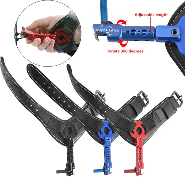 Wrist Release Aid Trigger Caliper 360° Buckle Strap Archery Compound Bow Hunting