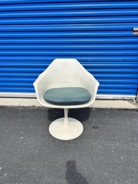 Swivel Tulip Dining Chair white vintage mcm arm chair See Details Spins Poorly