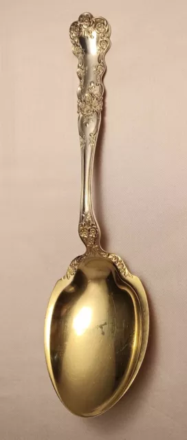 Buttercup by Gorham Sterling Salad Serving Spoon with Gold Wash Bowl- 8 3/4"