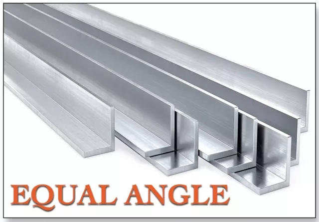 EQUAL ANGLE Aluminium profile 1 in x 1 in x 1/16 in. Lengths: 100mm to 1500mm