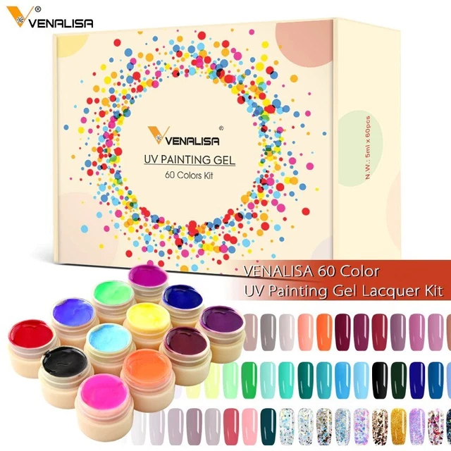 Venalisa 5ml Soak Off UV LED No Wipe Gel Nail Art Polish Set 60 Pcs Varnish Kit