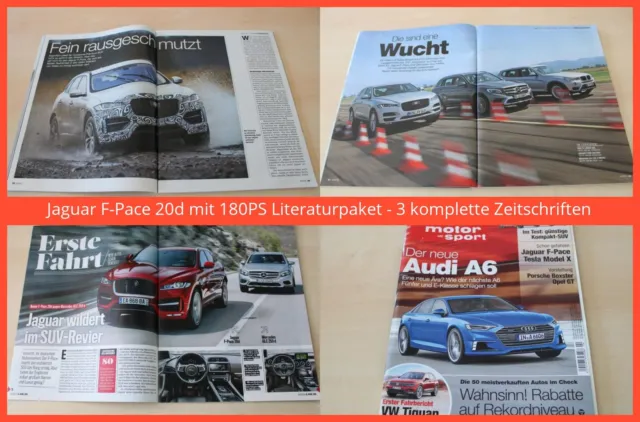 Jaguar F-Pace 20d mit 180PS Literaturpaket - 3 komplette Zeitschriften