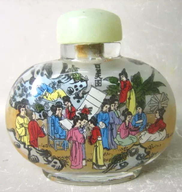Vintage Chinese traditional inside painting snuff bottle and box 2