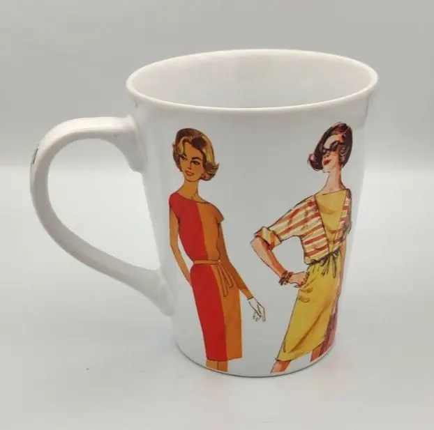 1960s SIMPLICITY Dress Patterns Groovy Retro Vintage Style Coffee Mug Tea Cup