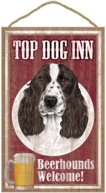 Top Dog Inn Beerhounds Cocker Spaniel  Bar Sign Plaque dog pet 10" x 16"  Beer