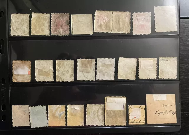 A Collection Of Early Austrian Stamps Hinged Used 2