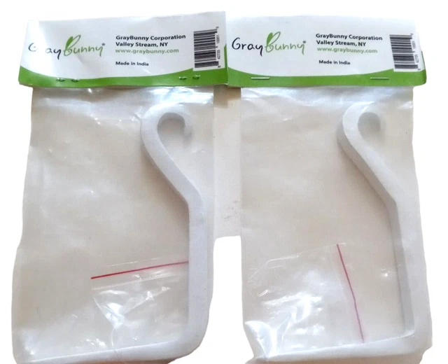 2 PK White 6 inch Wrought Iron Hand Forged  Decorative Hooks