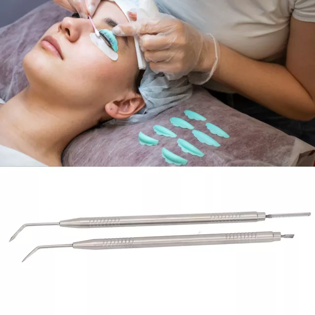 (Argent) 2pcs Outils De Séparation De Cils De Levage à Double Tête En Acier Ino