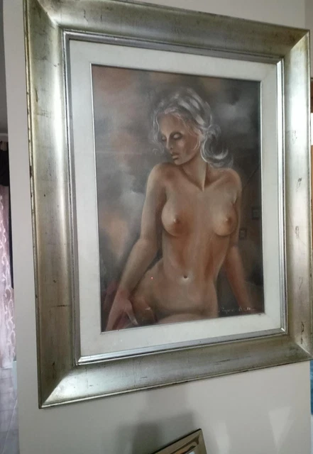 Alberta Pasquino quadro olio su tela con cornice, Certificazione Di Autenticità
