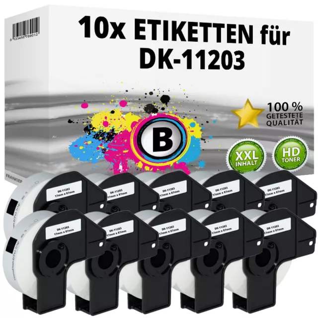 10x Etiketten kompatibel Brother P-Touch QL 700 710 500 550 570 650 1050 1060