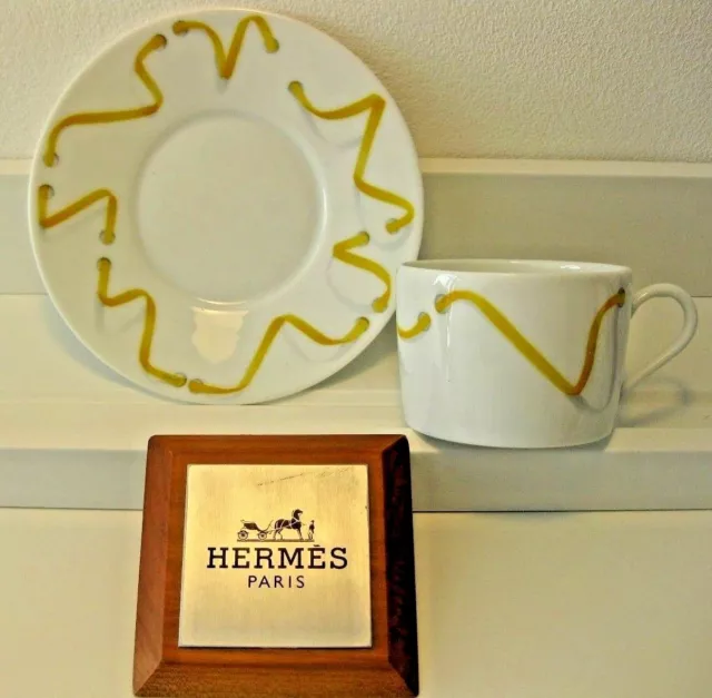 Hermes Dancing Ribbons - Tazza Té con Piattino Giallo Hermes Dancing Ribbons