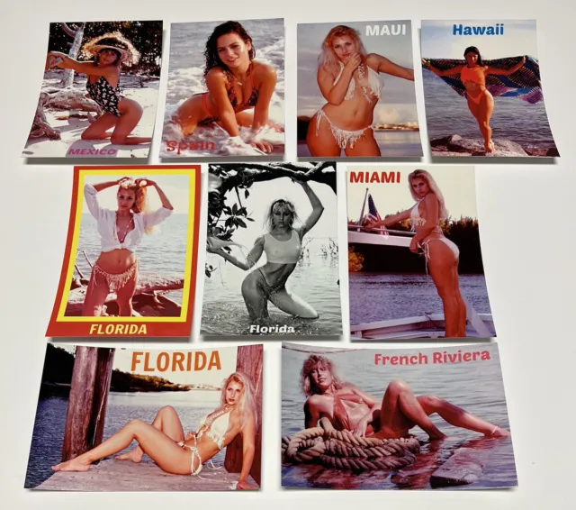 Postcard Lot of  9 Pinup Risqué Bikini Girl Florida Maui Hawaii Mex POSTCARD 162