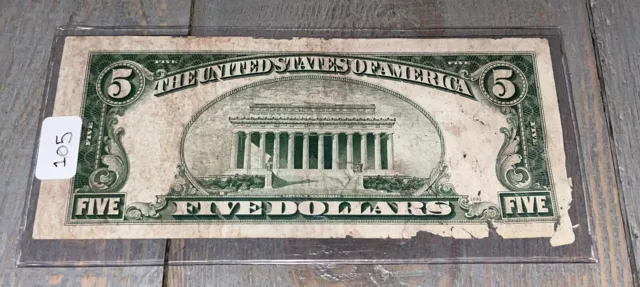 Series 1934 C $5 Five Dollar Silver Certificate Star Note Blue Seal  - N0105 2