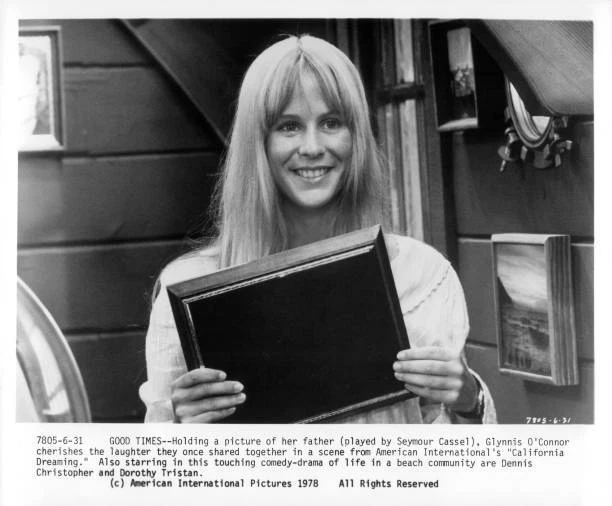 GLYNNIS O'CONNOR HOLDING a picture of her father in 'California Dre Old