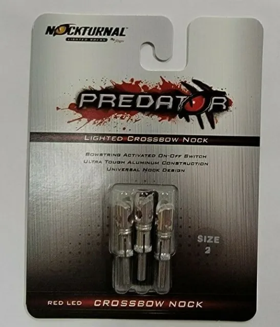 Nockturnal NT-732 Predator Crossbow Lighted Nock, RED Size 2-3 Pack