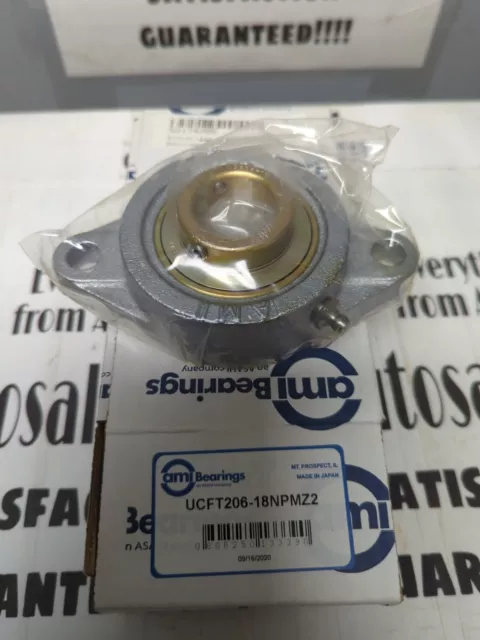 Ami Bearings,Ucft206-18Npmz2,2-Boltflange Mount Bearing 2 In Bore Nos