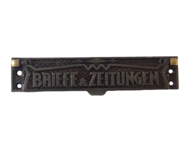 Originale historische Briefklappe Briefeinwurf Briefschlitz Briefe Briefkasten!!