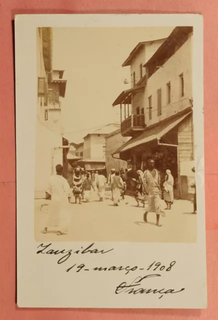 Dr Who 1908 Portuguese Angola Rppc Zanzibar Street View Loanda 128186