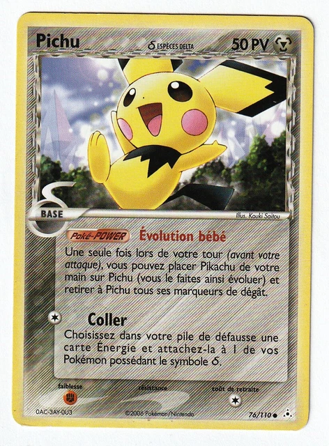 CARTE POKEMON PICHU 76/110. EX Fantômes Holon. FRANCE