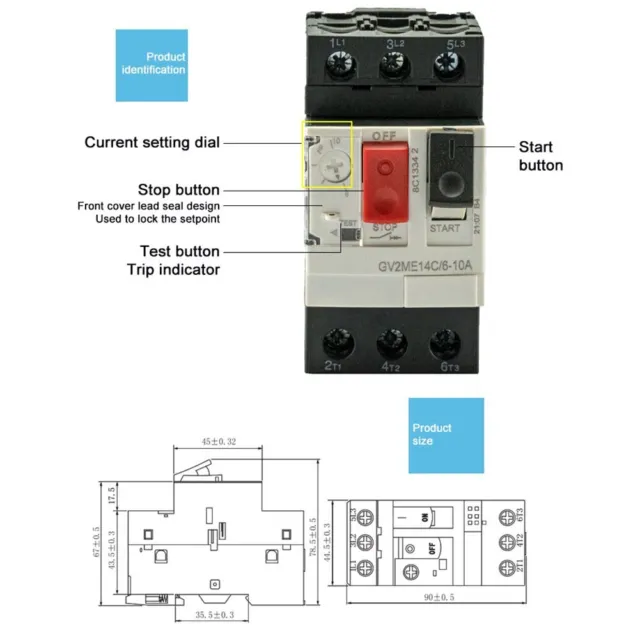 GV2ME AC Séries Moteur Disjoncteur Starter-Protection Interrupteur for 690V 32A