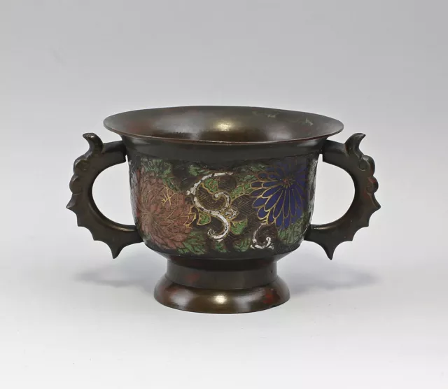 8839031 jarrón asa de metal cloisonné