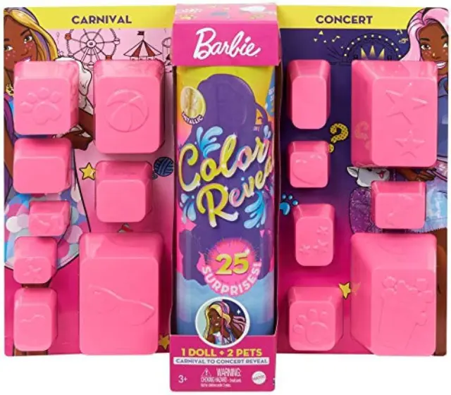 (TG. Piccolo) Barbie- Ultimate Color Reveal Bambola con 25 Sorprese, 2 Cuccioli,