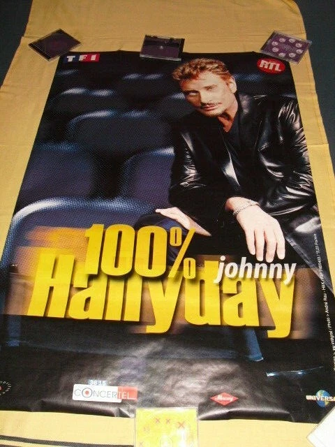 Affiche Du Chanteur Johnny Hallyday - Format 54 X 60 Cm, Neuf, Fabriqué En France