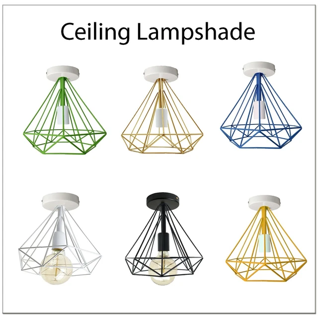 Pendentif de plafond vintage suspendu rétro lumière industrielle métal cage métallique moderne