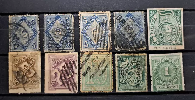 URUGUAY , Lote de sellos antiguos .
