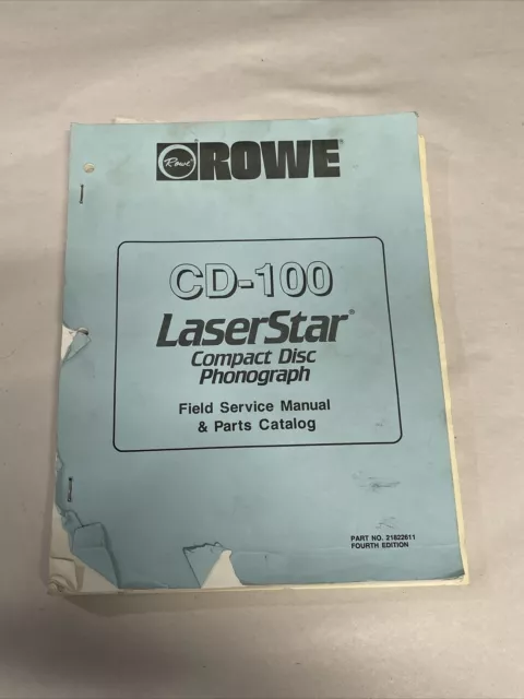 Rowe Cd-100 Laserstar Field Service Manual And Parts Catalog - Jukebox