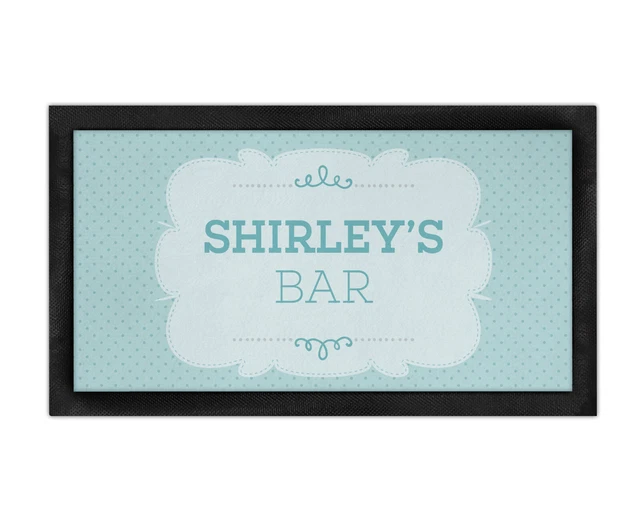Personalised Any Name's Bar Blue Bar Runner Mat Garden Home Man Cave Pub Tiki