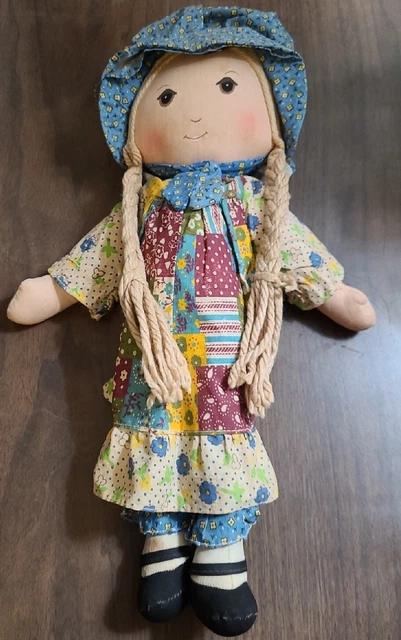 Vtg HOLLY HOBBIE Rag Doll 15" RARE Working Talking Pull String Knickerbocker