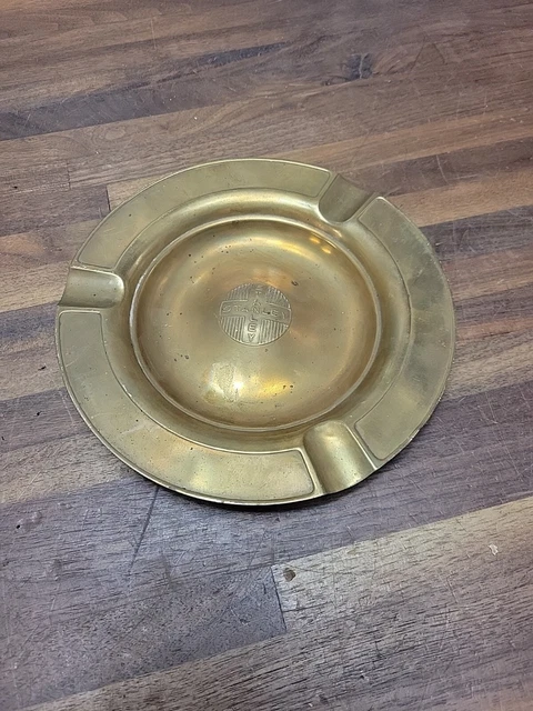 K318- Vintage Trade Advertising Brass Ashtray - Stanley Tools & Hardware