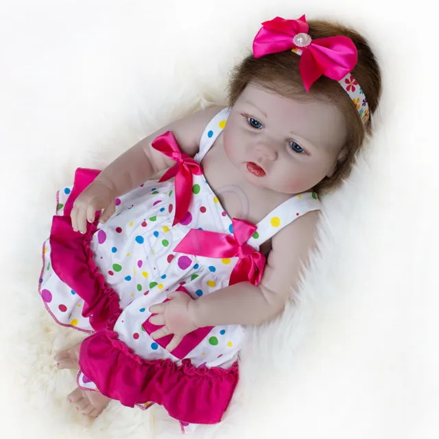 22" Reborn Baby Dolls Soft Vinyl Silicone Realistic Handmade Newborn Girl Xmas