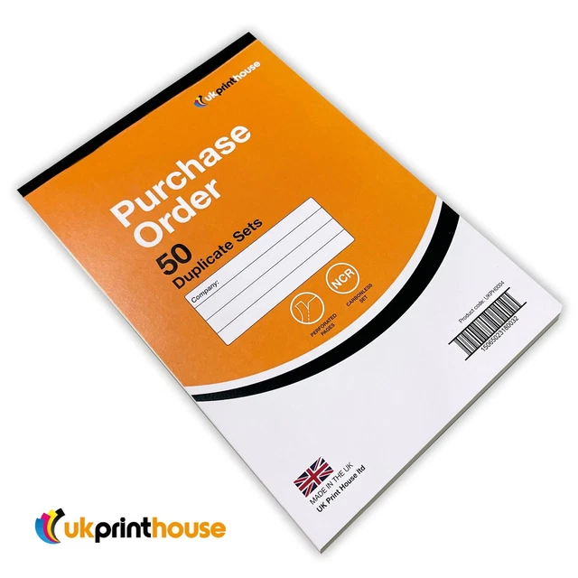 DUPLICATE PURCHASE ORDER Book NCR Carbonless Record Numbered Pad 50 ...