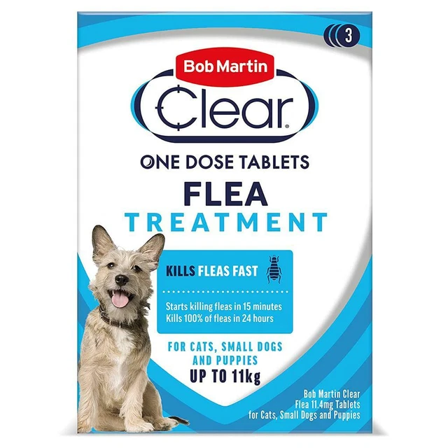 Bob Martin Clear Flea Tablets for Dog, Puppy & Cat Flea Killer Treatment