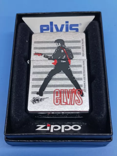 Zippo Elvis Presley Playing Guitar Brushed Chrome 24474