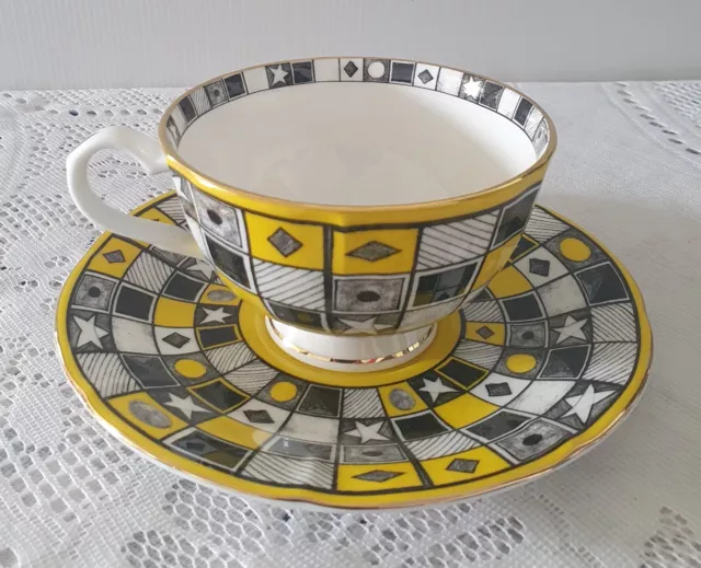 T2 Fine Bone China Cup & Saucer Checkered