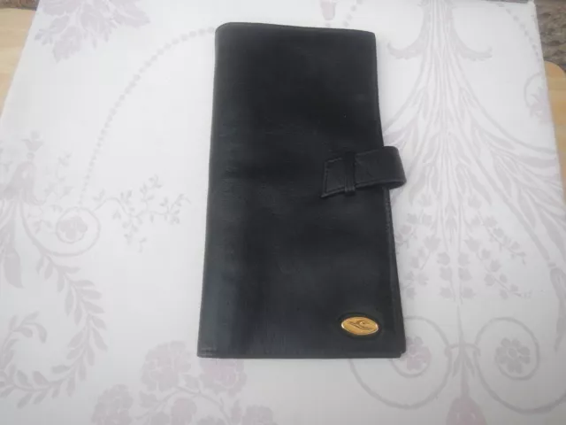 Vintage Faux Leather Black Travel Wallet