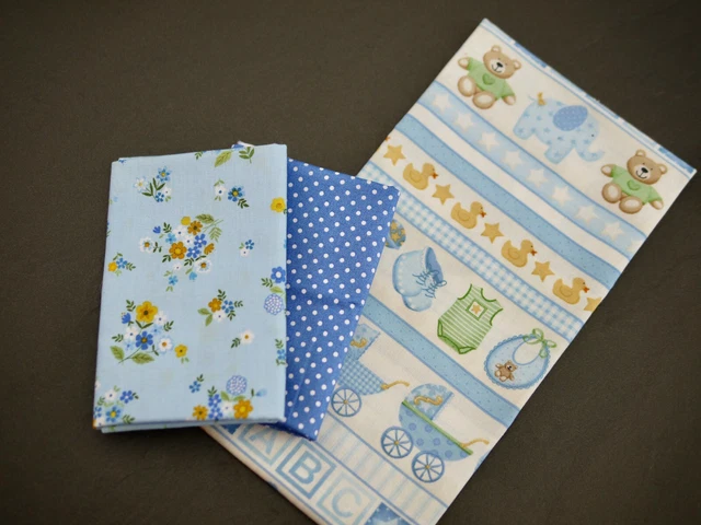 Makower Paquete de Tela Patchwork, para Niños, Bebé, Babymotive, Lunares, Flores