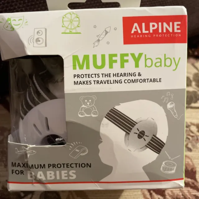 Muffy Baby Protección Auditiva Alpina Muffy Bebé Muffy Earth con Bolsa de Viaje Caja Dañada