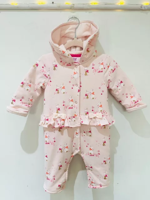 Ted Baker Baby Girls Pink Bunny Padded Romper Age 6-9 Months