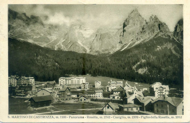 TRENTO. Dolomiti. SAN MARTINO DI CASTROZZA. Alberghi. Vg. c/fr. 1932.