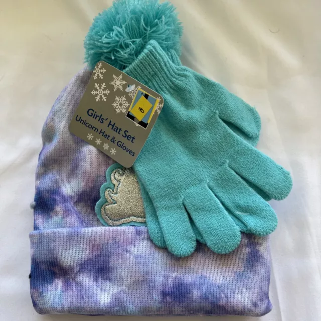 Girls' Hat Set /Unicorn Hat&Gloves