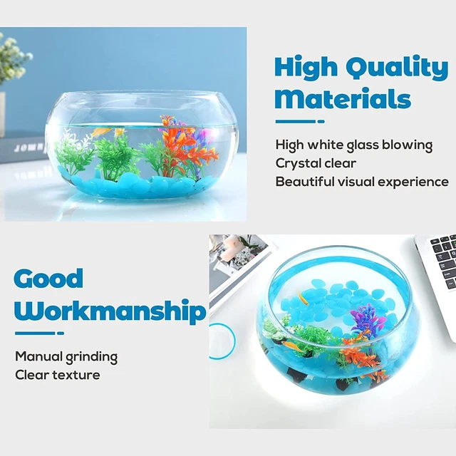 1 Gallon Glass Fish Bowl with Aquarium Decor for Betta & goldfish 4Pcs in 1 Pack 5