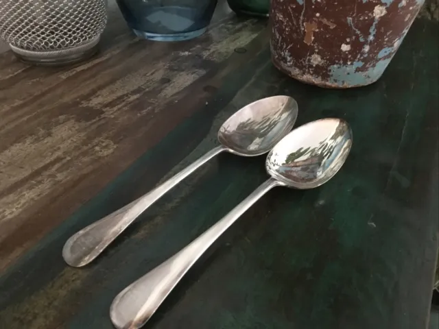 Vintage Retro Grosvenor Plate EPNS A1 Silver Plate Rat Tail Serving Spoons