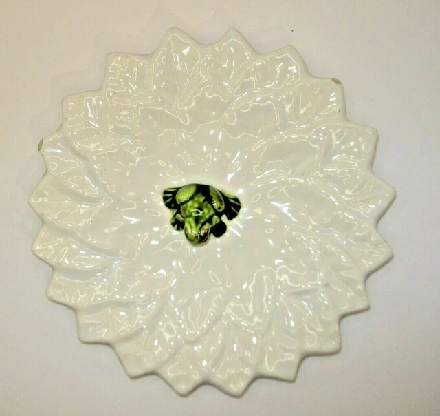 Vintage Frog on Lily Pad Plate Trinket Dish by Flowered Turtle Ceramics FL READ