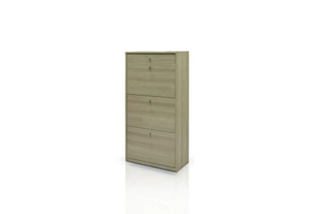 (TG. UNICO) Dmora Scarpiera 3 Ante + cassetto, Legno, Noce, 63 x 29 x 127 cm - N