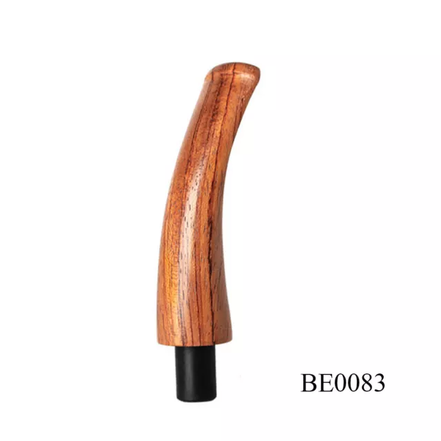 MUXIANG Wood Mouthpiece Smoking Pipe Stem Replacement Bent Saddle Fit 9mm Filter